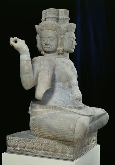 Scultura di Brahma con quattro facce, da Batambang, Cambogia, stile Koh Ker, metà del X secolo da Cambodian School